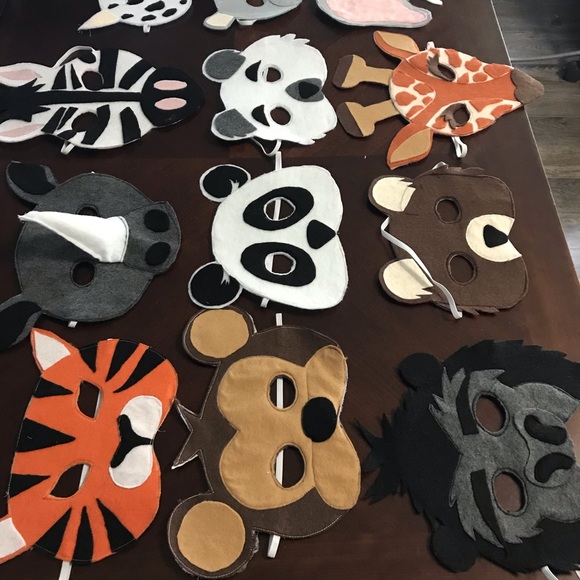 Safari felt mask,hand made - Picture 5 of 7